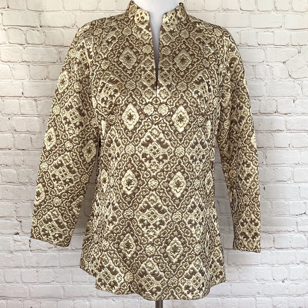 Vintage 1960s Gold Brocade Tunic